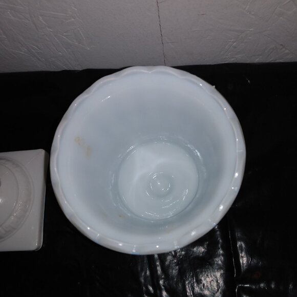 Vintage Milk Glass Vase/ Planters (2 ) - Picture 7 of 11